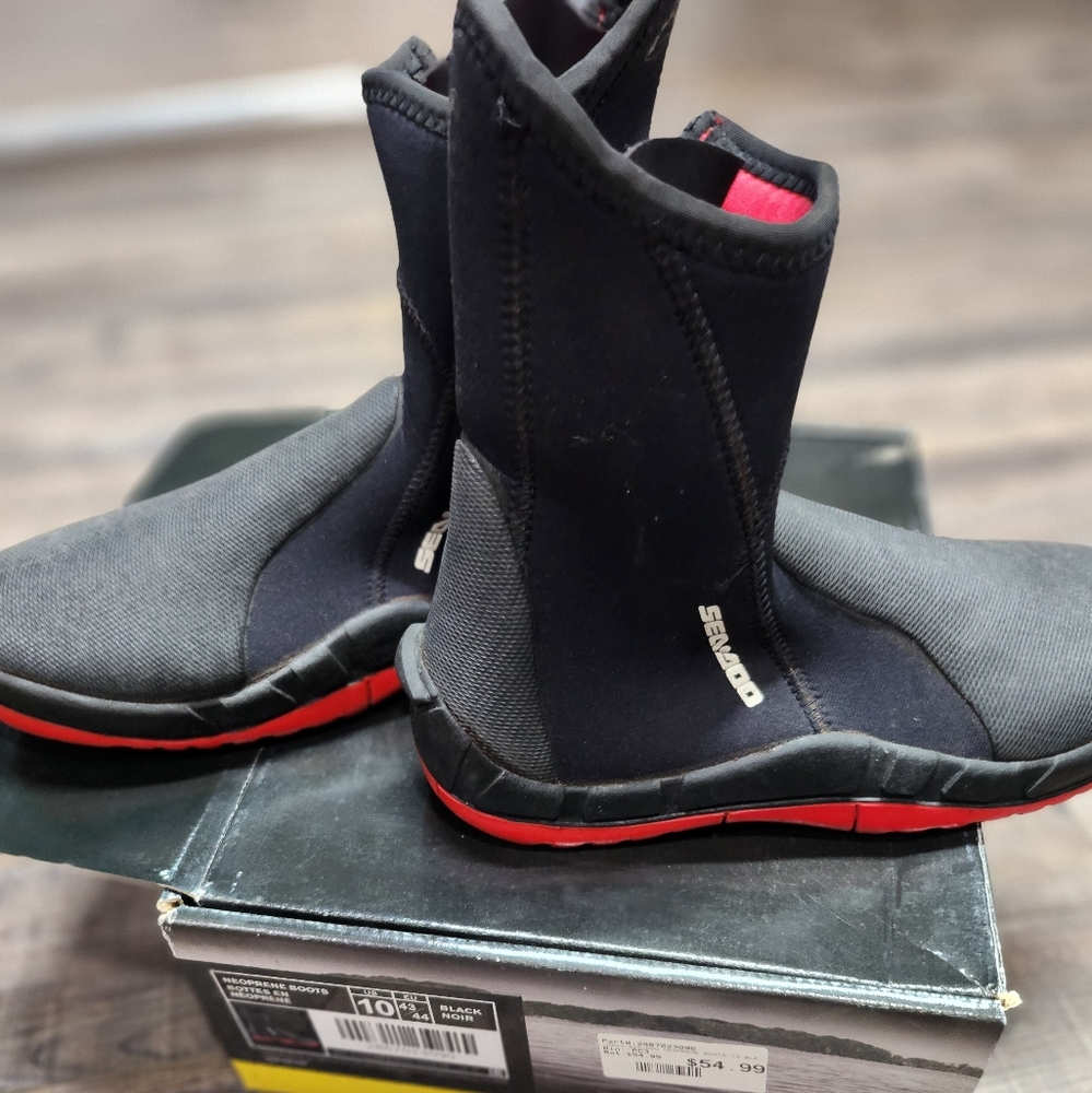 Seadoo Black and Red Neoprene Boots